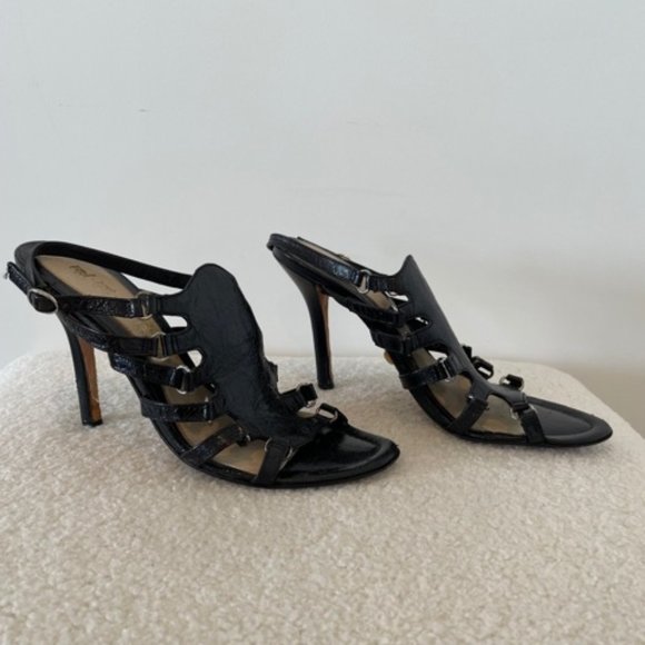 L.A.M.B. Gladiator Slingback Heels sz 8.5 - Picture 3 of 6